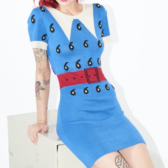 TROMPE L'OEIL KNIT SWEATER DRESS - Picture 1 of 4